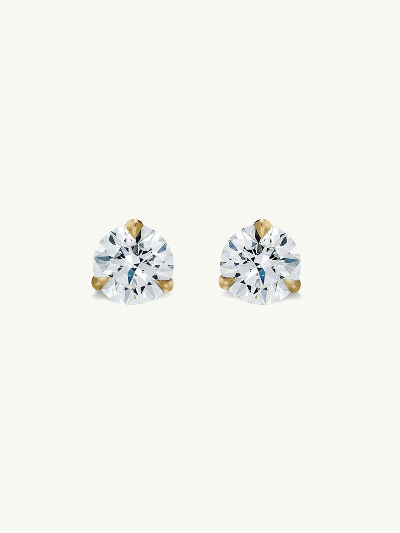 Eternal by Marei Solitaire Diamond Stud Earrings in 3-Prong Settings,  1.00 Carat