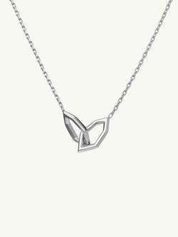 Amanti Interlocking Hexagon Pendant Necklace In 18K White Gold, 16" Inches