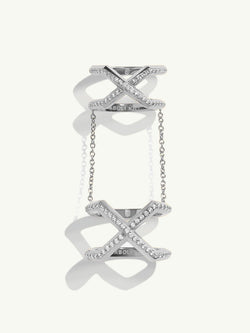 Exquis Gemini Infinity Ring With Pavé-Set Brilliant White Diamonds In Platinum