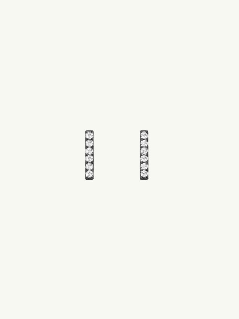 Eternal by Marei Micro Bar Earrings With Pavé White Diamonds, 0.10 CTW