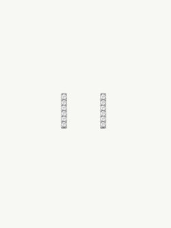Eternal by Marei Micro Bar Earrings With Pavé White Diamonds, 0.10 CTW