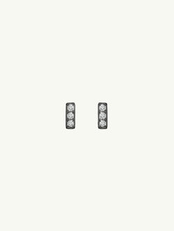 Petite Pavé Diamond Bar Earrings In 14K Blackened Gold, 0.05CTW