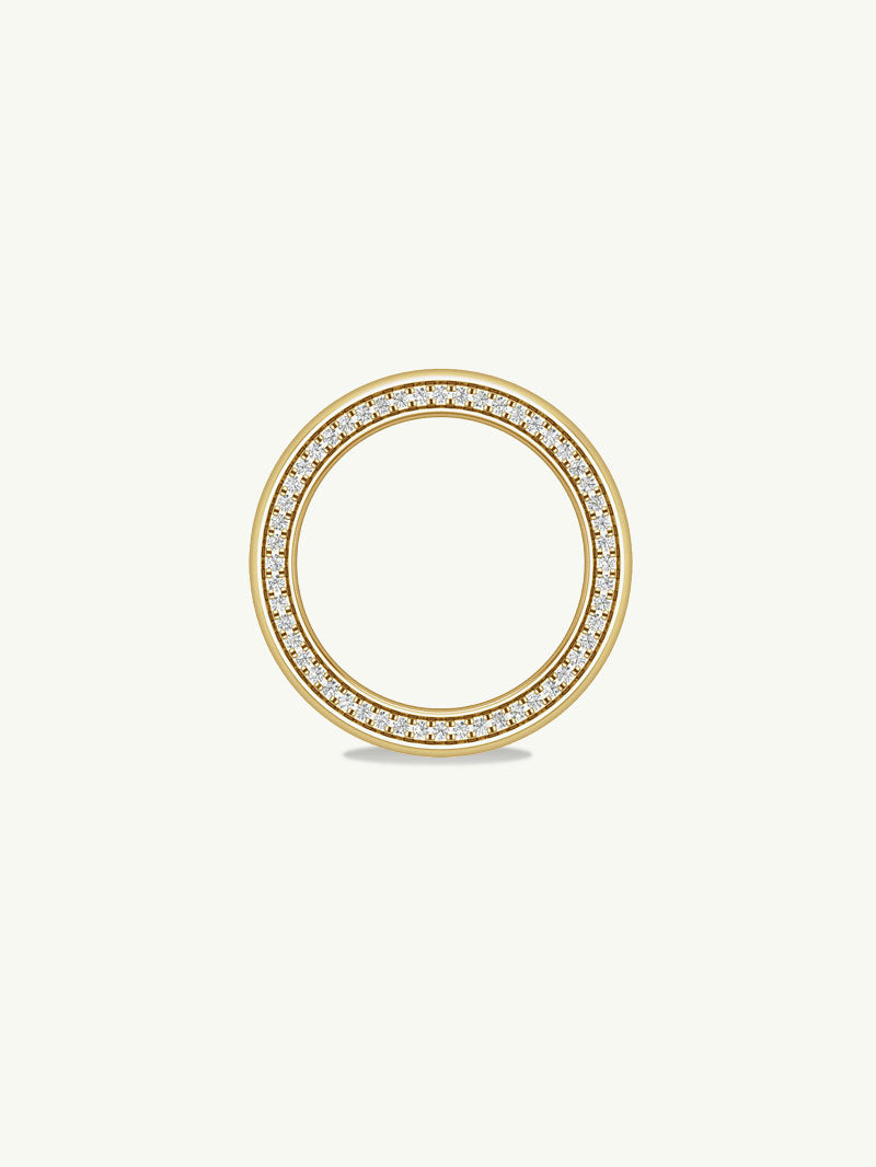 Ignis Wide Diamond Edge Accented Band In 18K Yellow Gold - 6MM