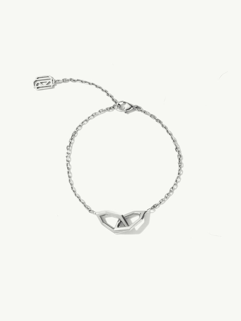 Amanti Interlocking Hexagon Pendant Bracelet In 18K White Gold