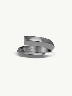 Pythia Serpentine Coil Men's Ring in 18K Blackened Gold, 14mm